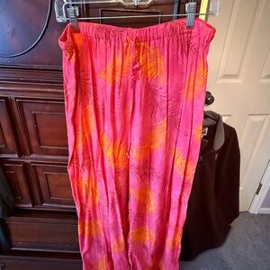 Vibrant Pink and Orange Tropical Pants by Carol Anderson size XL